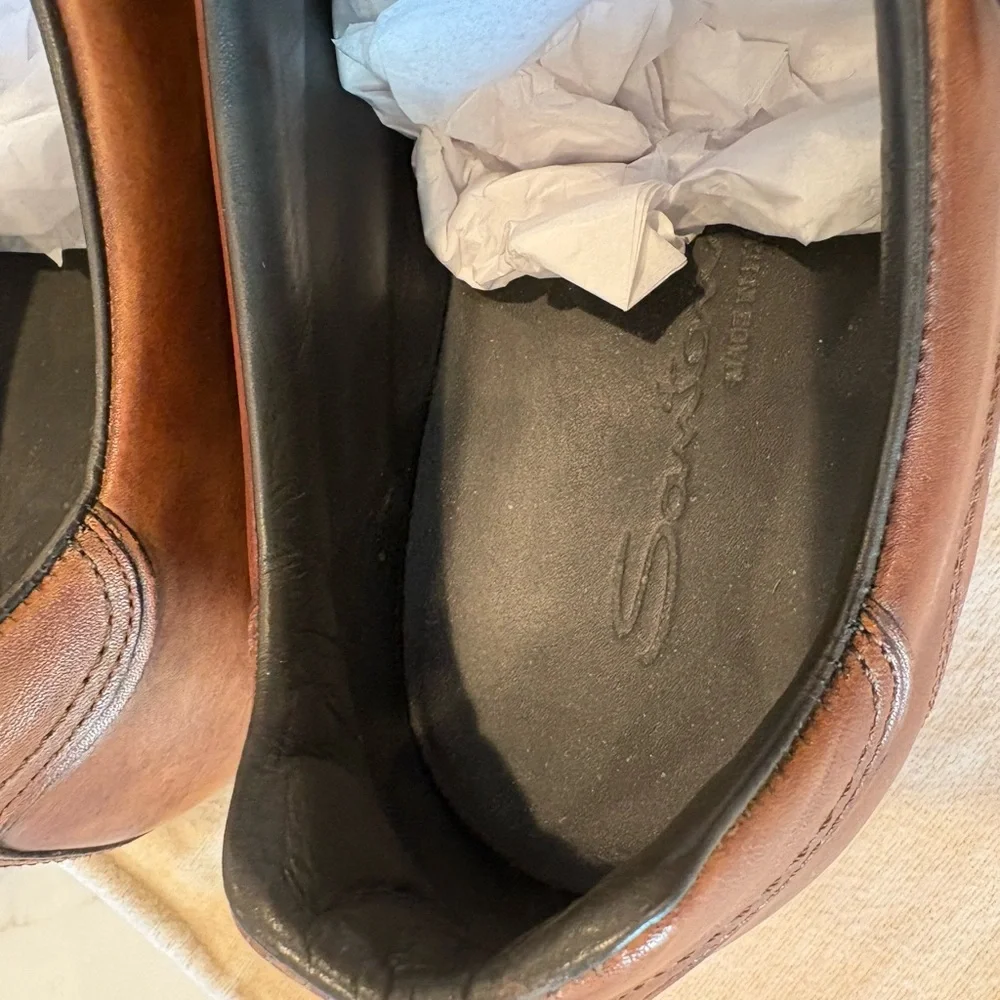 Santoni men’s sneakers size 12 cognac brown - Picture 6 of 7